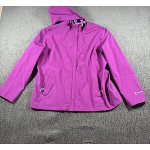 Women's Free Country Magenta/Violet Waterproof Rain Jacket Hooded-Size XL- EUC